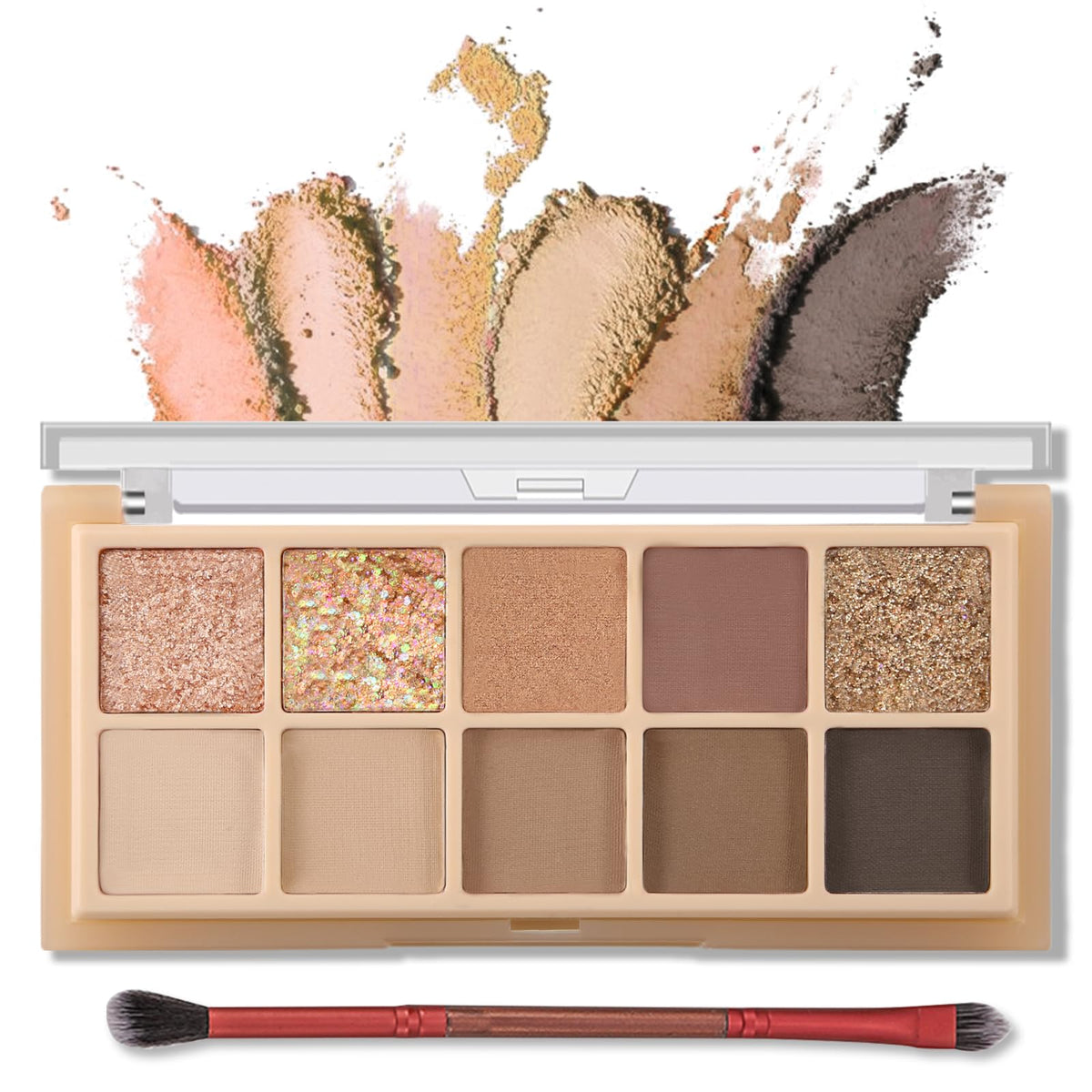 Erinde 10 Colors Matte Eyeshadow Palette, Grey Taupe Mavue Nude Eye Shadow for Older Women, Ultra Blendable Cool Toned Neutral Smokey Eye Shadow Palettes, Long Lasting Natural Smooth Texture, Cement