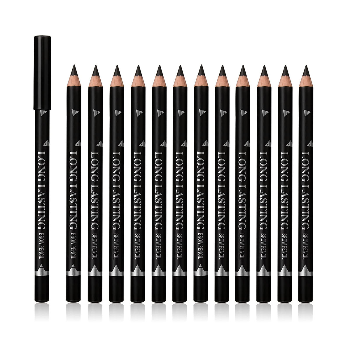 Eye Brow Pencil Set, 12 Pcs Dark Brown Eyebrow Pencils for Women