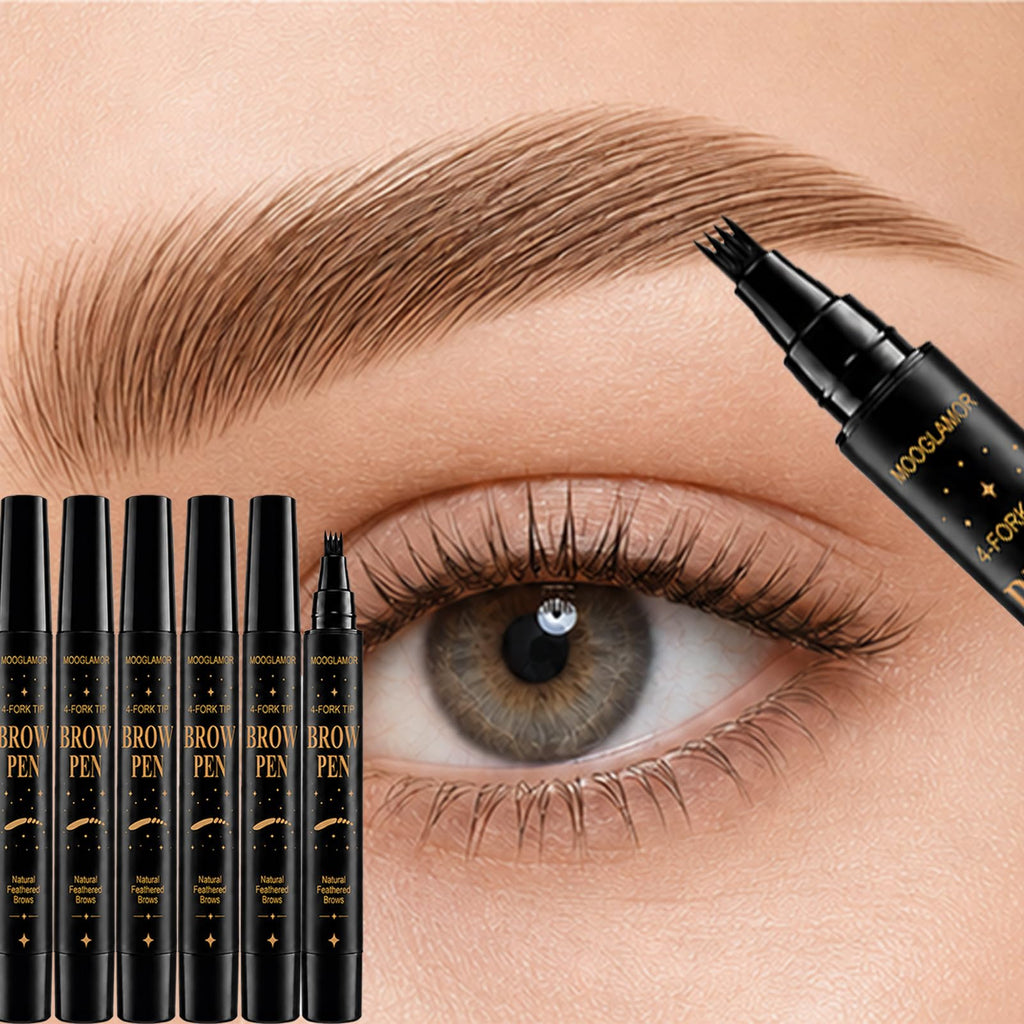 6-Piece 4-Fork Tip Eyebrow Pen Set（#03）