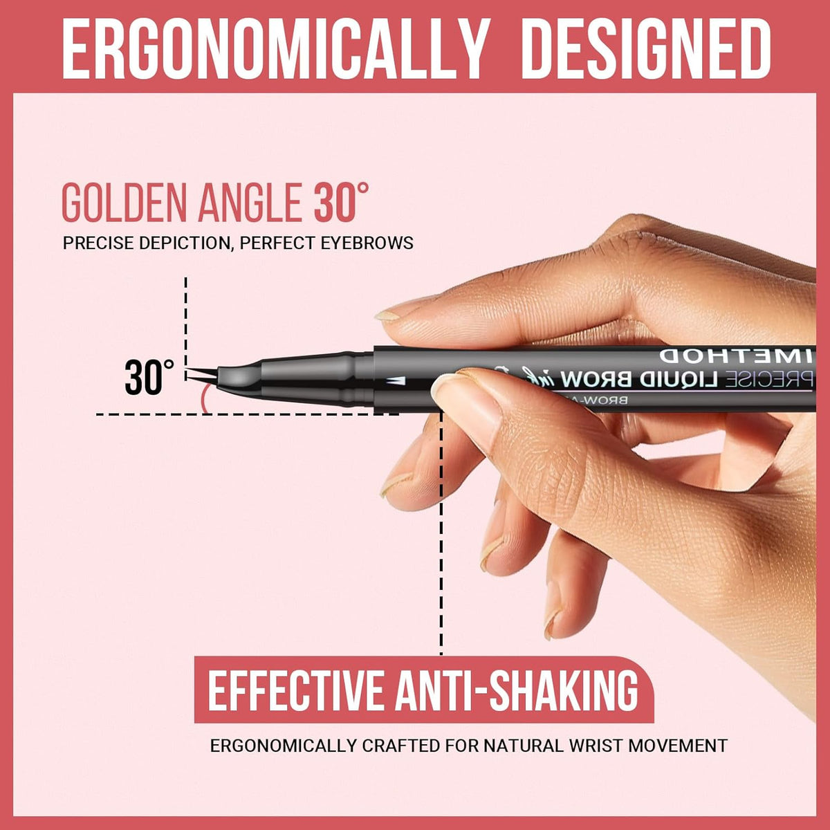 iMethod Curved Eyebrow Pen for Natural Hair-Like Brows, Brown
