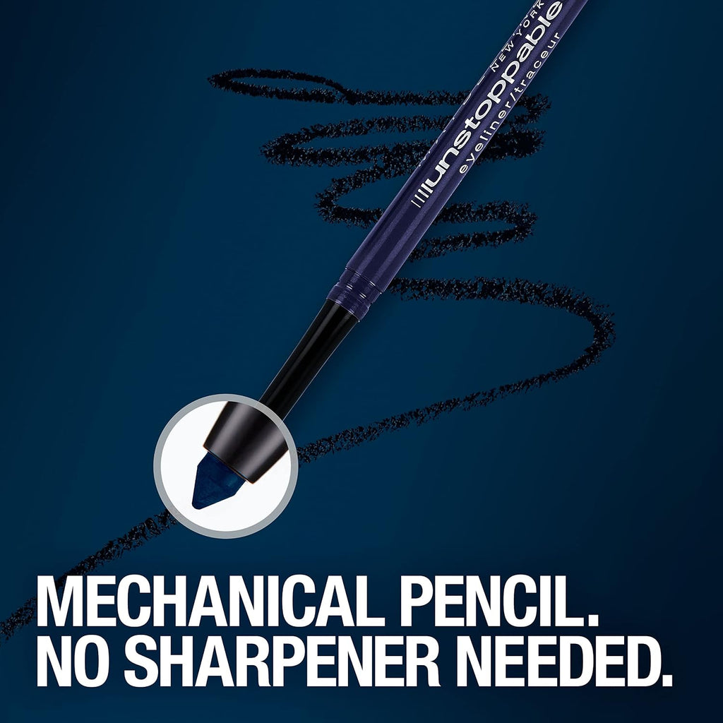 Maybelline Unstoppable Waterproof Mechanical Grey Eyeliner Pencil, Easy to Apply, Smooth Glide, Up to 24 Hour Wear, Pewter