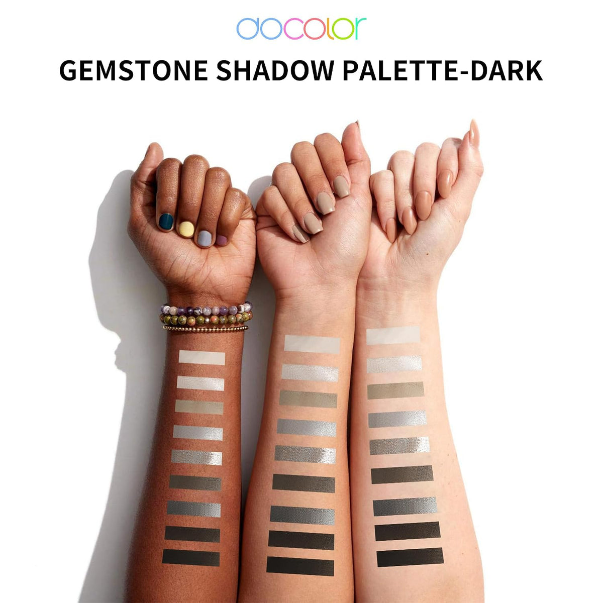 docolor Eyeshadow Palette 9 Colors Black Eyeshadow Gemstone Shadow Palette Highly Pigmented Mattes Shimmers Naked Smokey Glitter Cream Colorful Powder Blendable Long Lasting Waterproof Makeup Palette