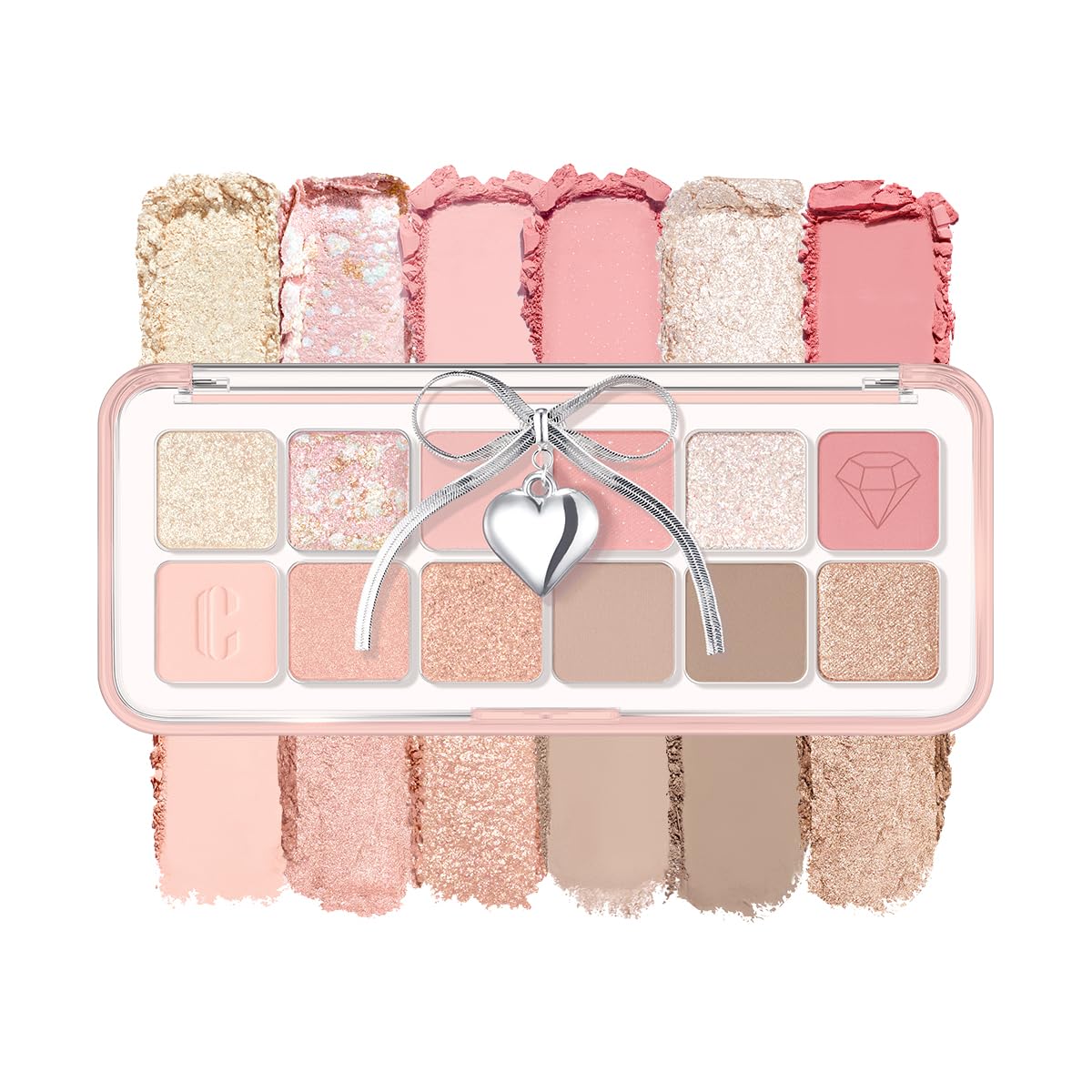 CLIO Pro Eye Palette Air, 12-Color Eye Shadow Palette, Matte Shimmer Mix, Air-Fit Blendable Pigmented Buildable Color, Low Fallout, Cool Mauve Neutral Tone, Daily Korean Makeup (07 LAVENDER STAFF)