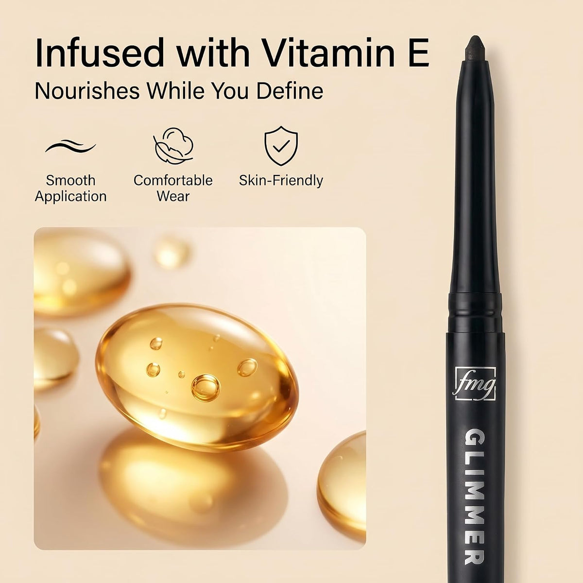 AVON Glimmer Cream Eyeliner - Blackest Black - 3 pack