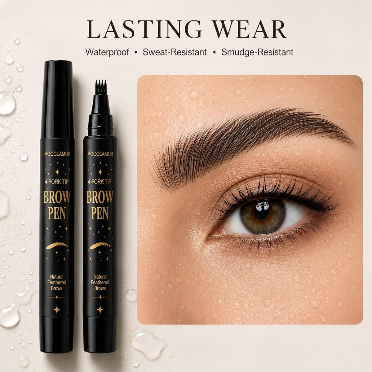 6-Piece 4-Fork Tip Eyebrow Pen Set（#03）