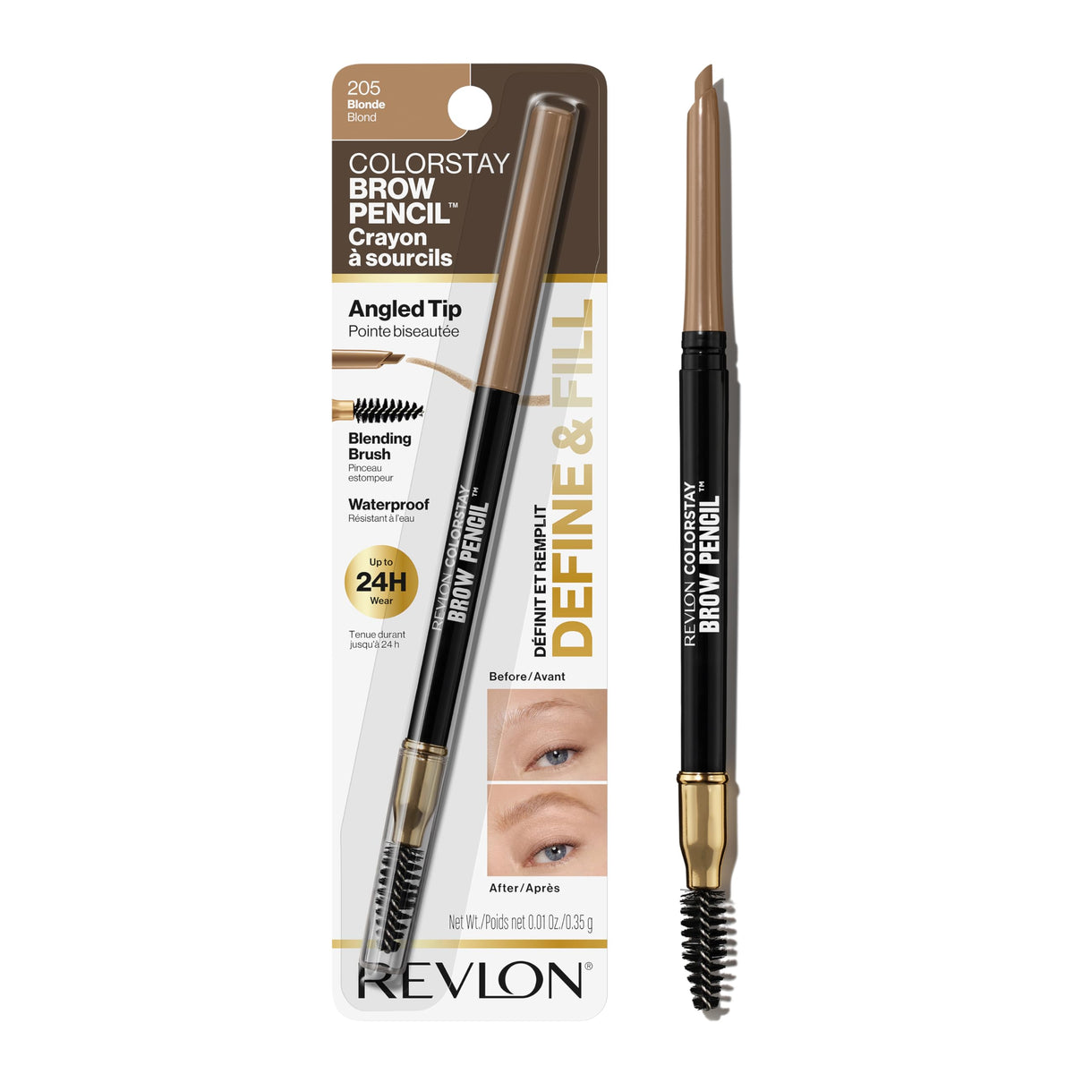 Revlon ColorStay Brow Pencil, 220 Dark Brown, 0.021 oz