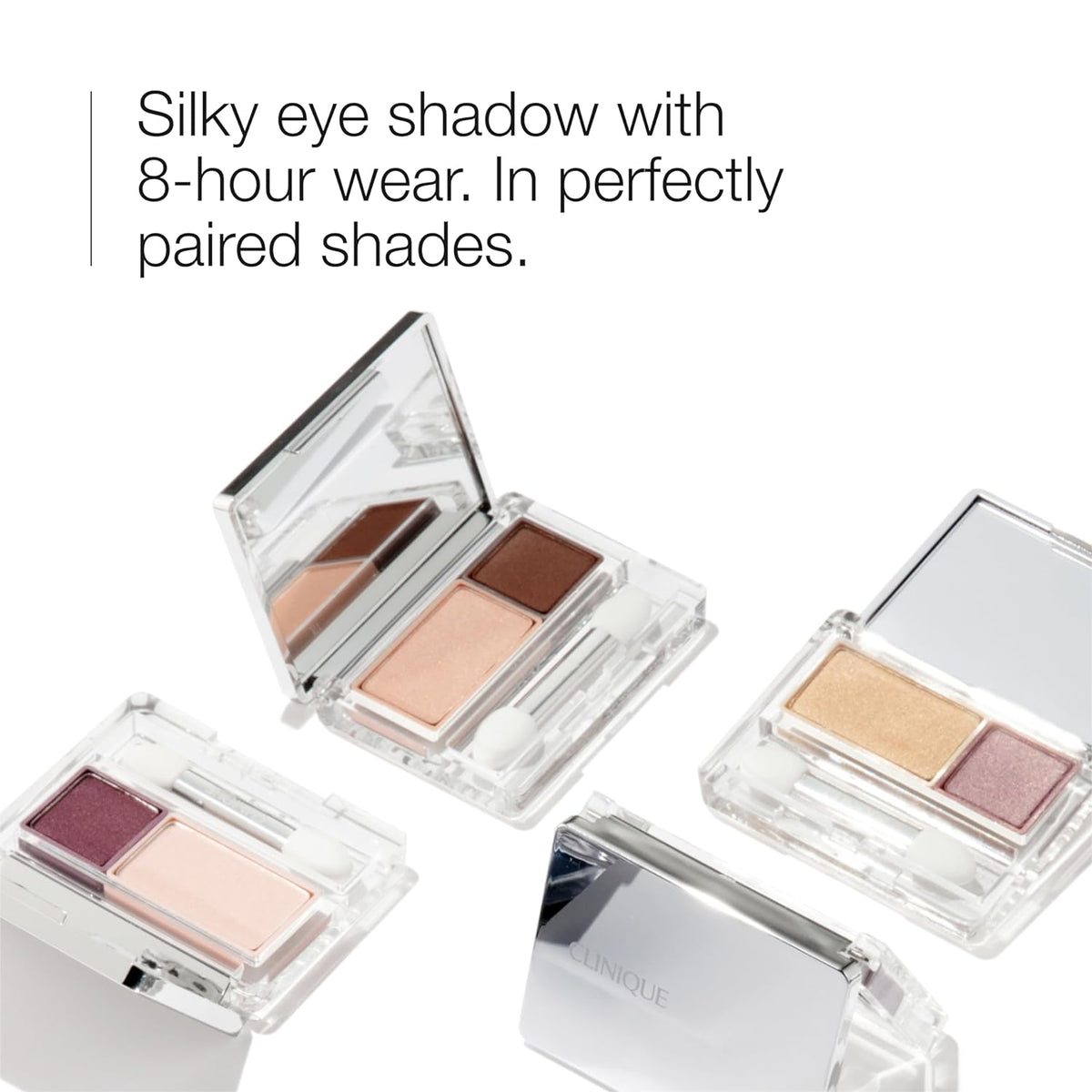 Clinique All About Shadow Duo Eye Shadow Makeup | Safe For Sensitive Eyes | Buildable + Long-Wearing Color | Smooth, Easy Application | Buildable + Long-Wearing Color | Smooth, Easy Application