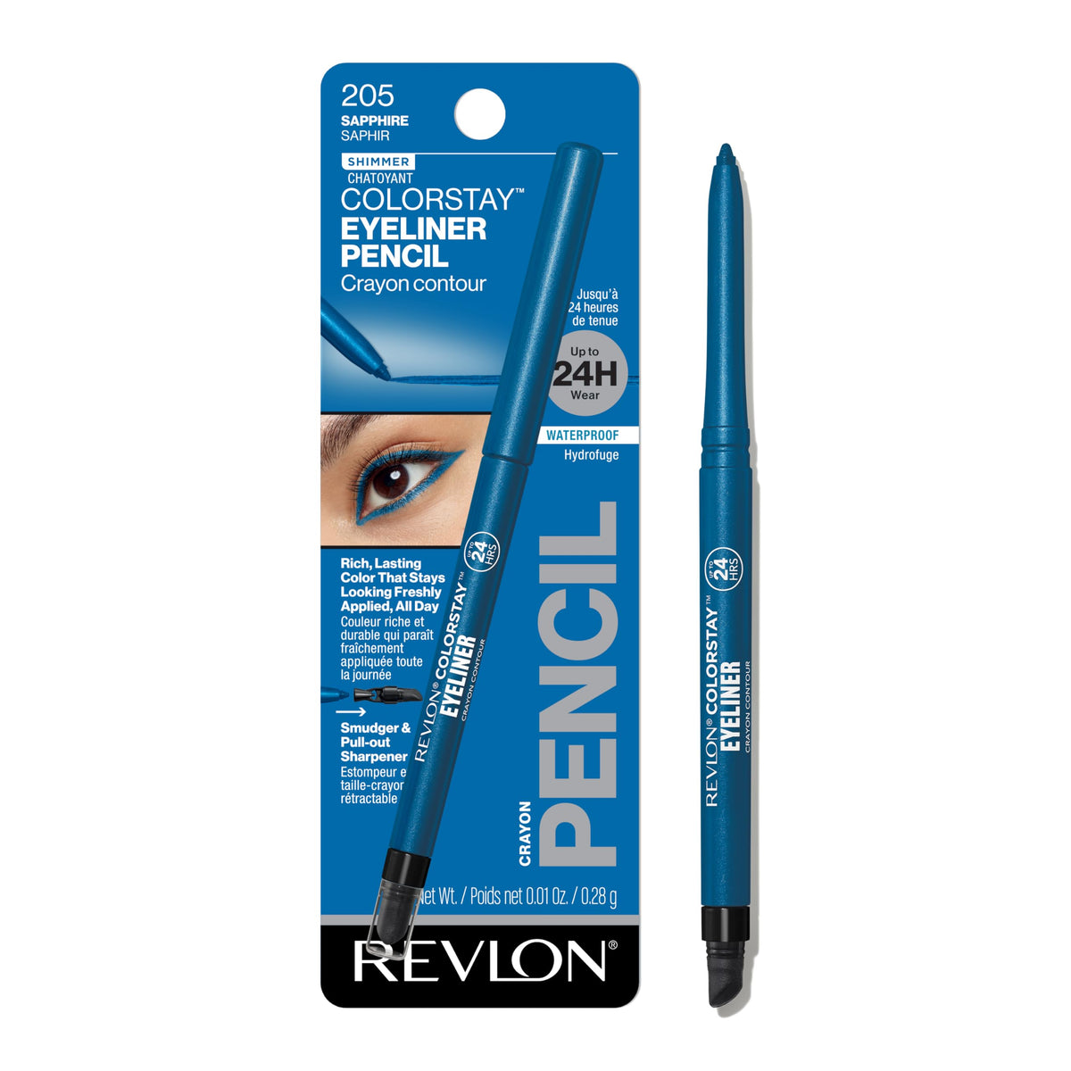 Revlon ColorStay Pencil Waterproof Eyeliner, 202 Black Brown, 0.01 oz