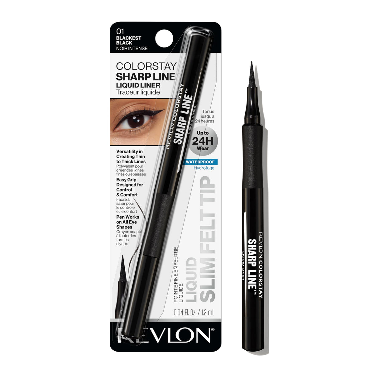 Revlon ColorStay Sharp Line Liquid Eyeliner, Blackest Black, 0.04 fl oz