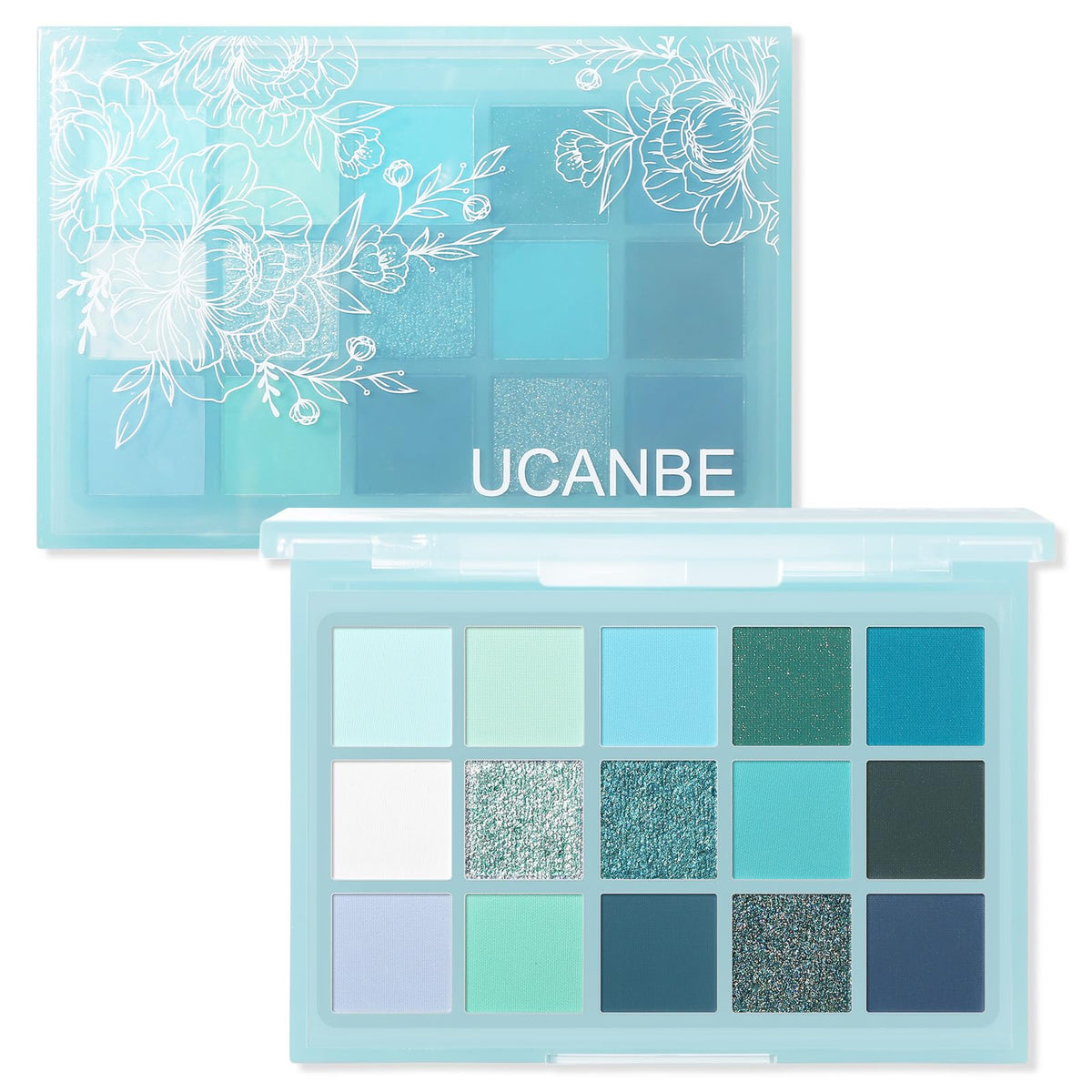 UCANBE Purple Eyeshadow Makeup Palette, 15 Colors Dark Smokey Shimmer Matte Metallic Glitter Eye Shadow Pallet, Violet Lavender Pink Make Up Kit for Cosplay Halloween Ursula Witch Costume Parties