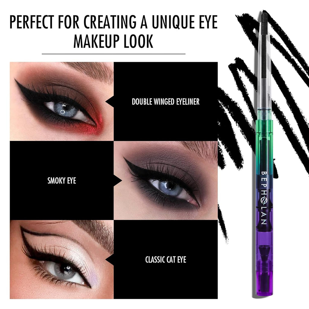 BEPHOLAN Black Gel Eyeliner Pencil Waterproof Long-Lasting Matte Liner