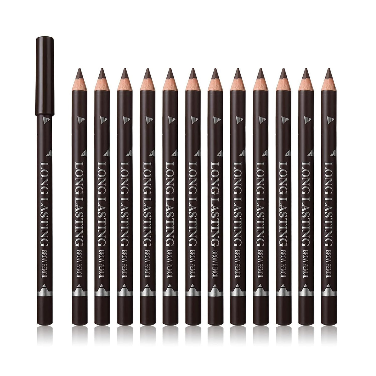 Eye Brow Pencil Set, 12 Pcs Dark Brown Eyebrow Pencils for Women
