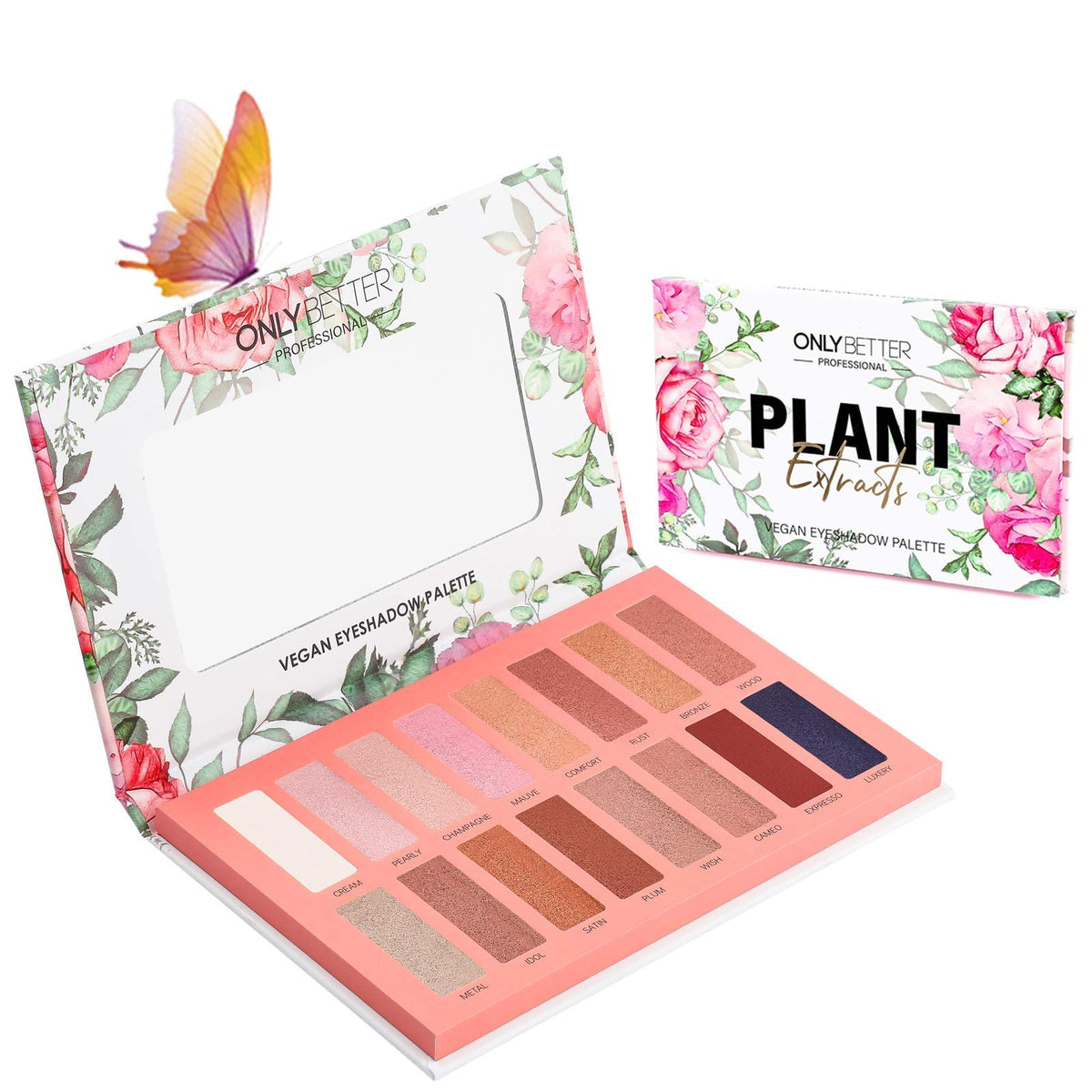 Vegan Eyeshadow Palette Organic 16 Colors Highly Pigmented Metallic Colorful Long Lasting Nude Eyeshadow Shimmer Palette