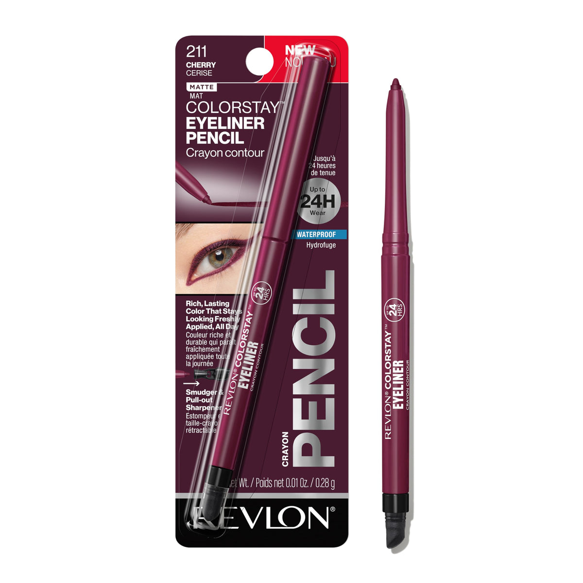 Revlon ColorStay Pencil Waterproof Eyeliner, 201 Black, 2 pack