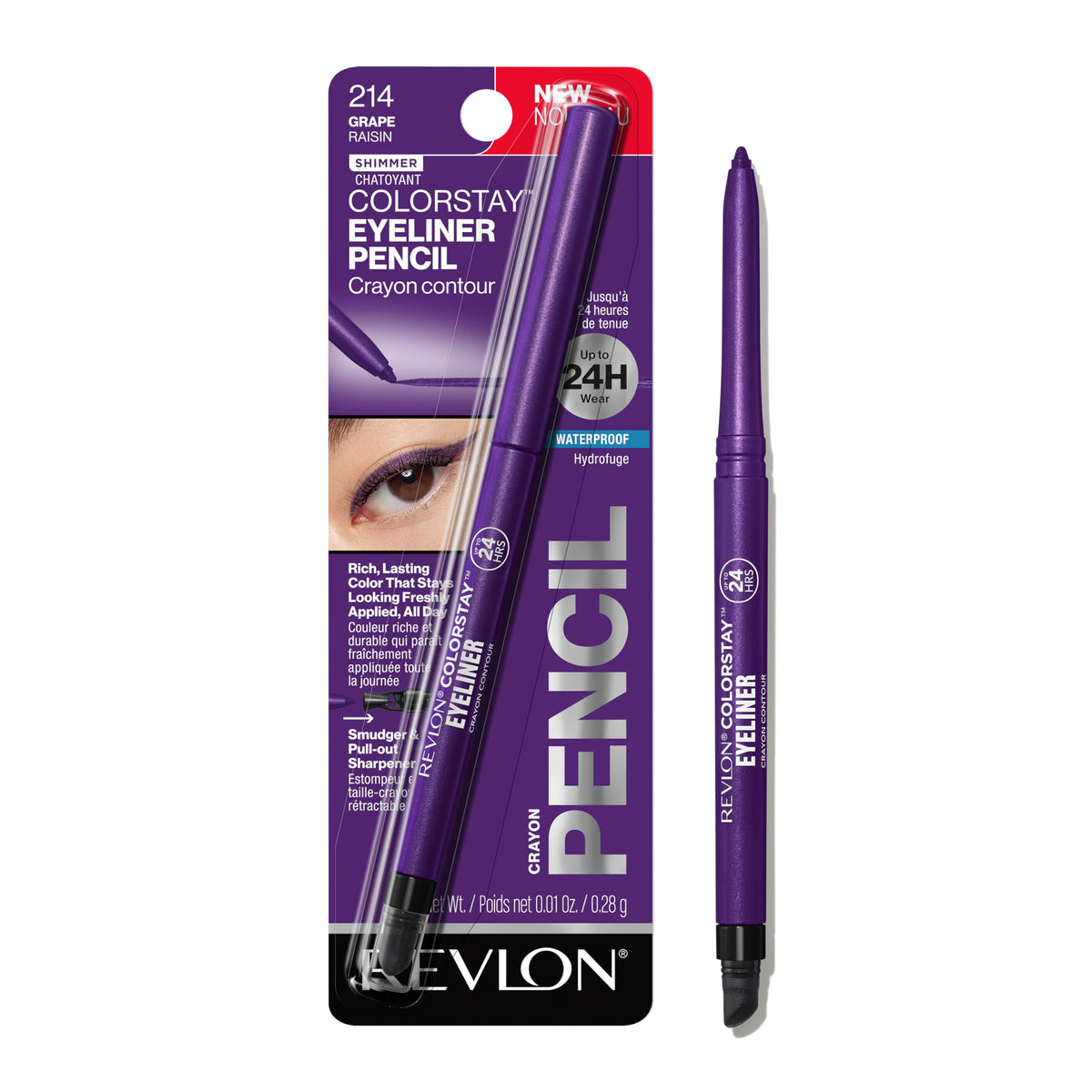 Revlon ColorStay Pencil Waterproof Eyeliner, 203 Brown, 0.01 oz