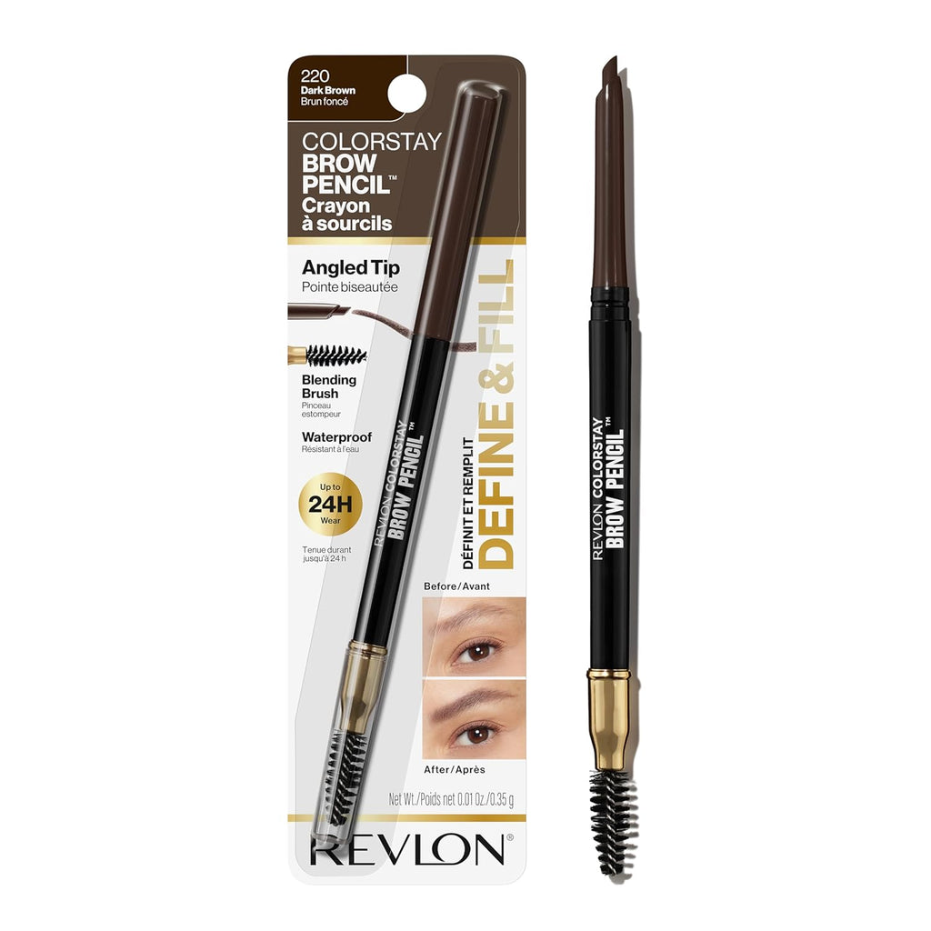Revlon ColorStay Brow Pencil, 220 Dark Brown, 0.021 oz