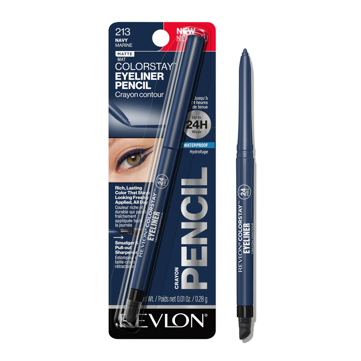 Revlon ColorStay Pencil Waterproof Eyeliner, 201 Black, 2 pack