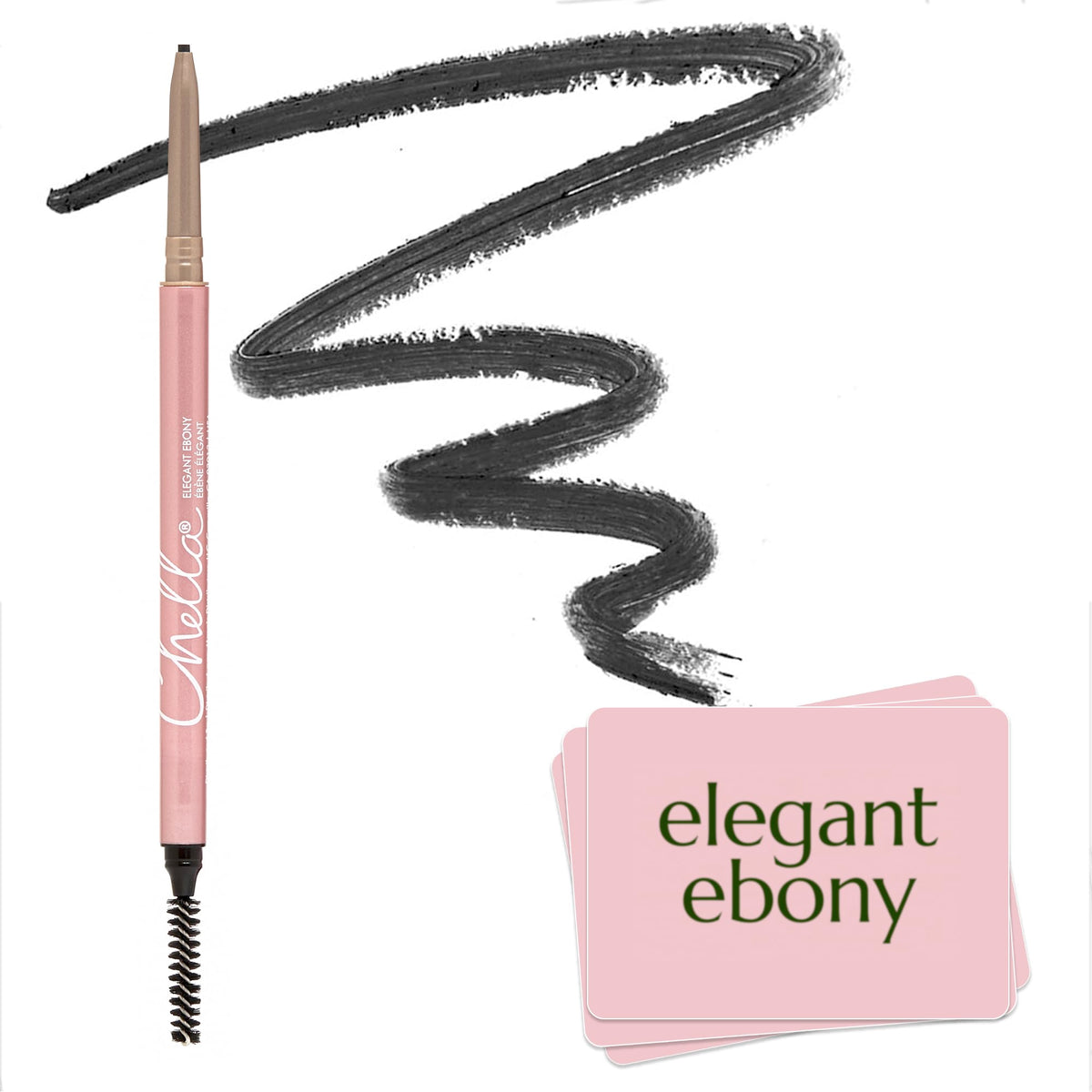 Chella Eyebrow Pencil, Long-Wear Definer with Precise Tip (Taupe)