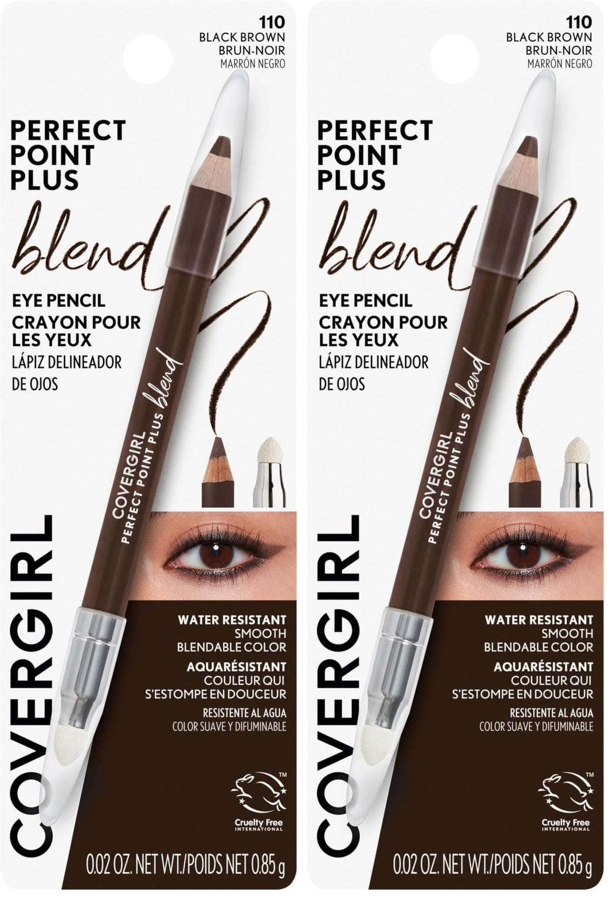 COVERGIRL Perfect Point Plus Blend Eye Pencil, Black Brown