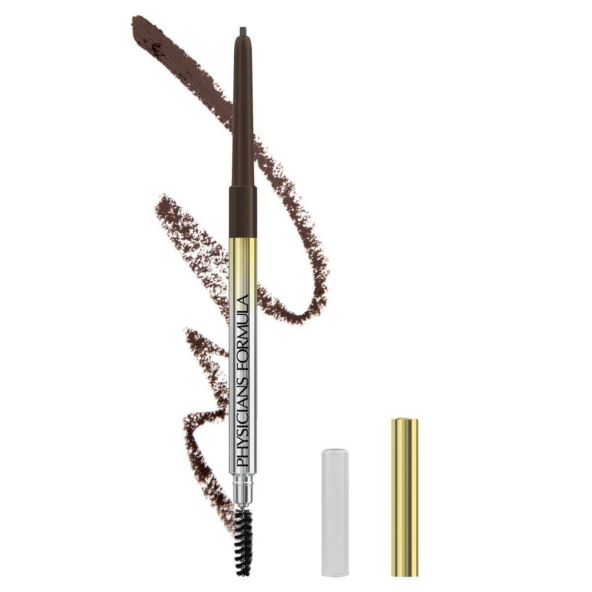 Physicians Formula Eyebrow Retractable Slim Definer Brow Pencil, Taupe Brown, Dual-Sided Brow Brush, Fine Tip, Shapes, Defines, Fills Brow Makeup | Dermatologist Tested, Clinicially Tested