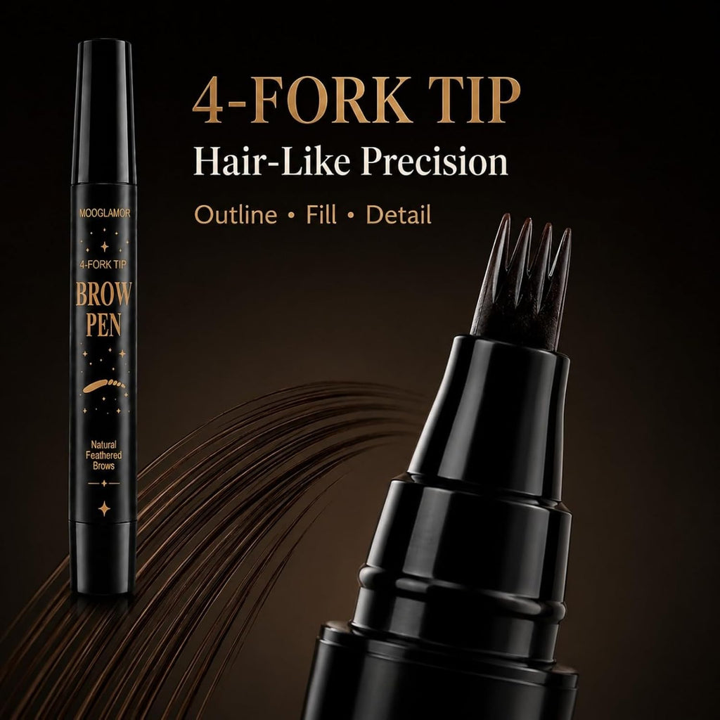 6-Piece 4-Fork Tip Eyebrow Pen Set（#03）