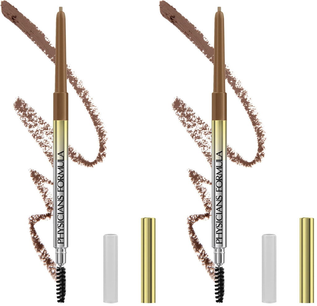 Physicians Formula Eyebrow Retractable Slim Definer Brow Pencil, Taupe Brown, Dual-Sided Brow Brush, Fine Tip, Shapes, Defines, Fills Brow Makeup | Dermatologist Tested, Clinicially Tested