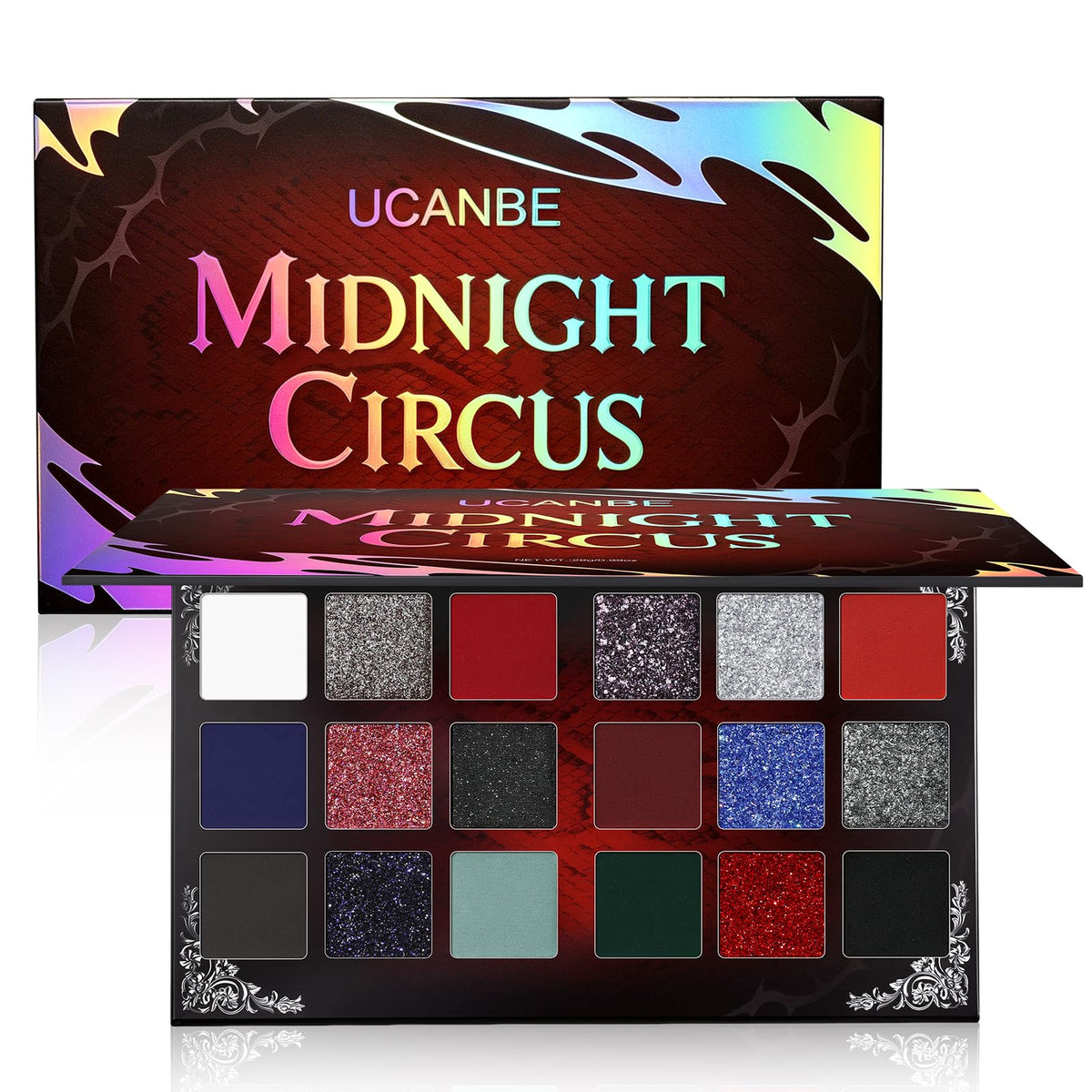 Matte Eyeshadow Palette Pro 18 Colors Pigmented Shimmer Glitter Eye Shadow Palette, Long Lasting Waterproof Dark Smokey Powder Cosmetics Pallet Halloween Valentine Gift Makeup Kit (01# Seductress)