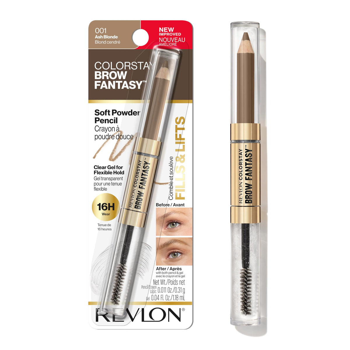 Revlon ColorStay Brow Fantasy Pencil & Gel, 002 Soft Brown