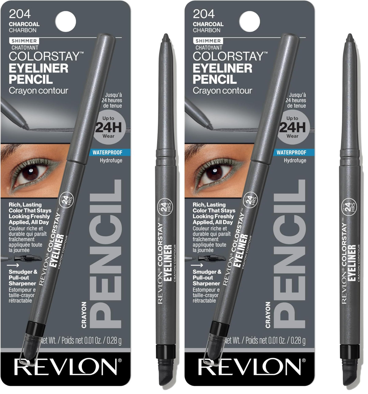Revlon ColorStay Pencil Waterproof Eyeliner, 203 Brown, 0.01 oz