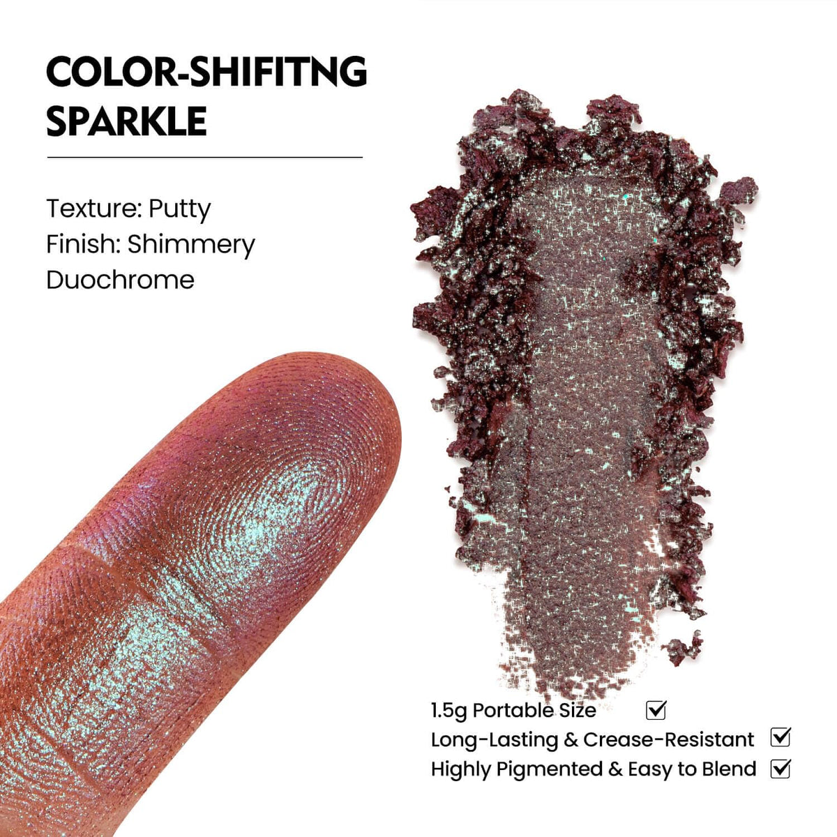 Chameleon Duochrome Eyeshadow, Plum Mauve with Blue-Green Shift