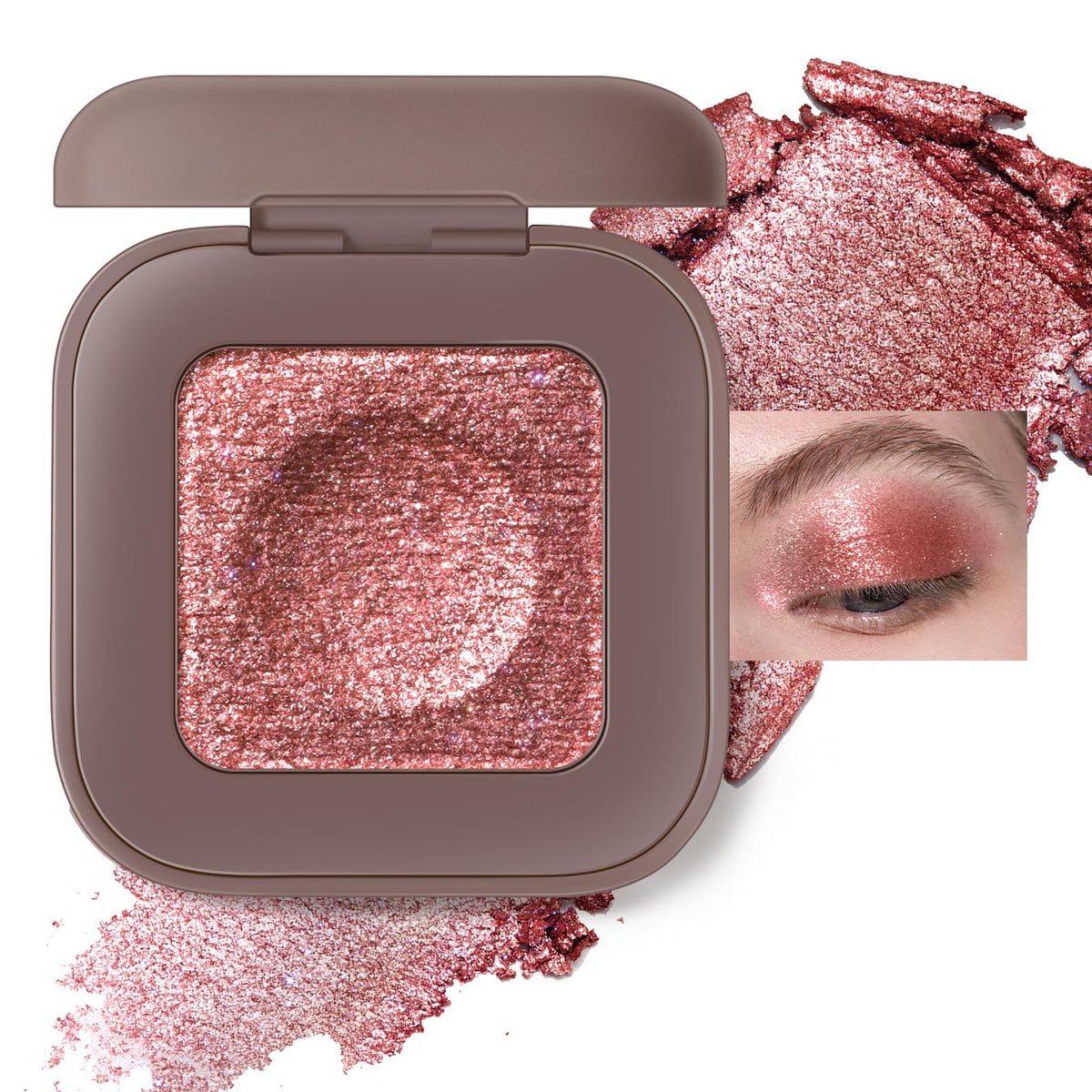 Noerrors Duochrome Plum Mauve Green Blue Glitter Eyeshadow Palette, Holographic Chameleon Rich Color Shimmer Metallic Eye Shadow, Color Shift Sparkle Iridescent Eye Brightener Fairy Makeup for Rave#02