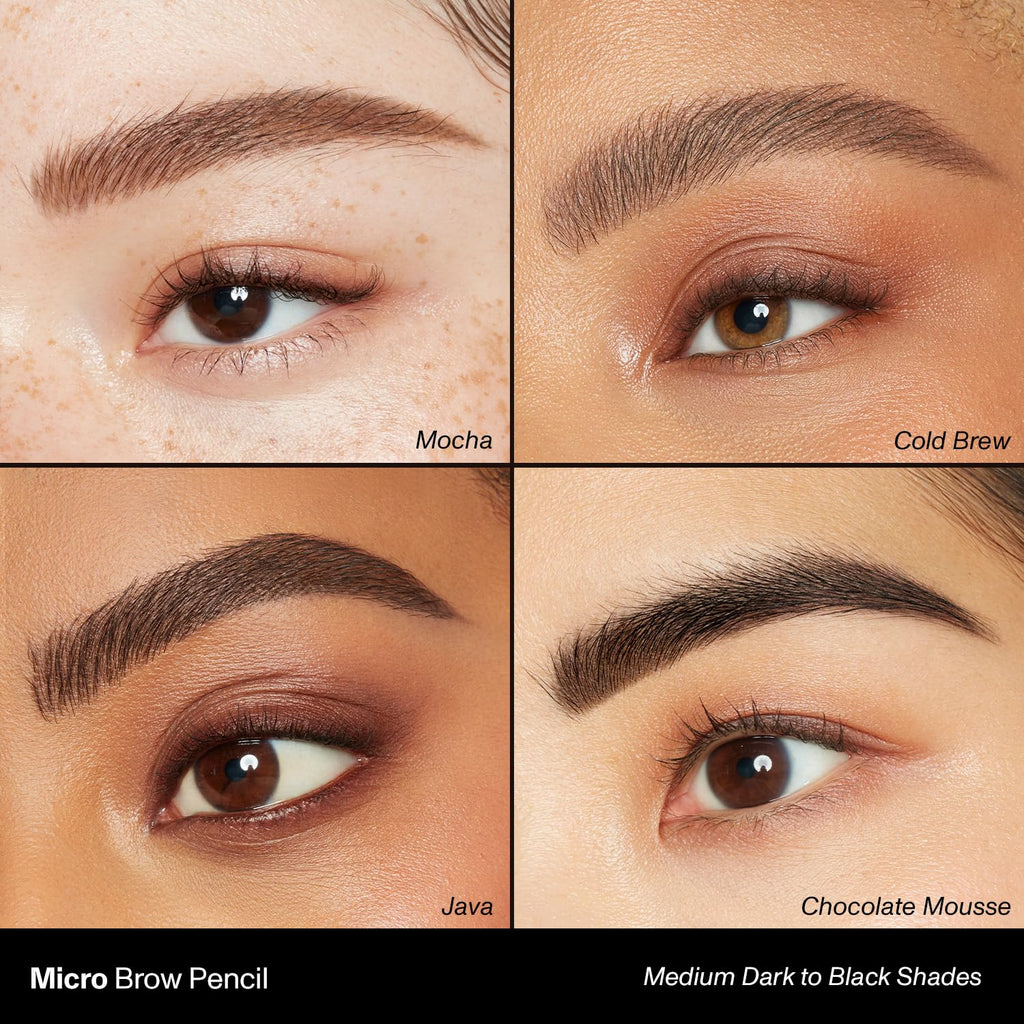 Morphe Micro Dual Eyebrow Pencil - Dual-Ended Brow Pencil Featuring a Retractable, Ultra-Precise, Pointed Tip - Richly Pigmented, Smooth-Gliding, Long-Lasting Wax Formula - Chocolate Mousse (0.003 oz)