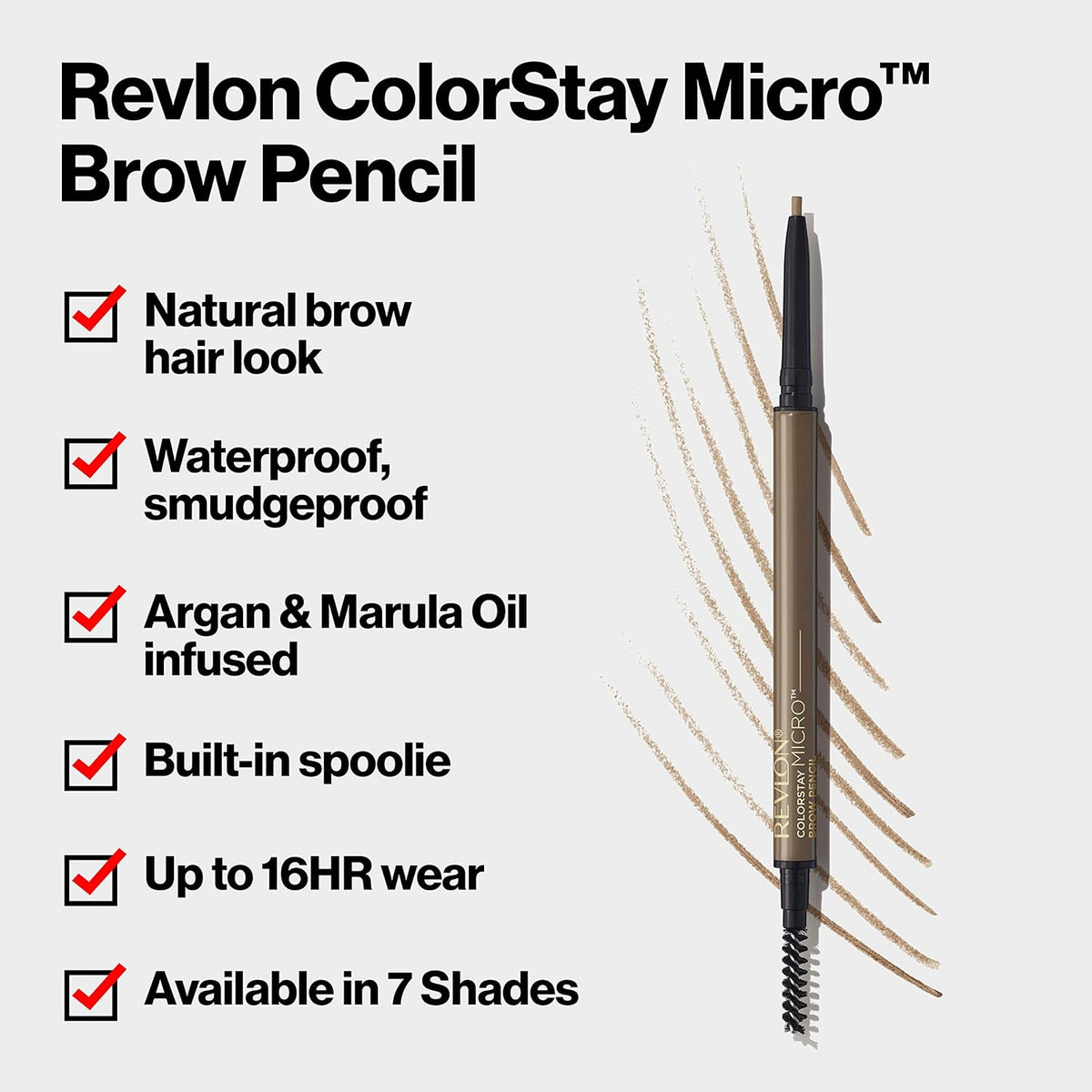 Revlon ColorStay Micro Brow Pencil, 456 Dark Brown, 0.003 oz