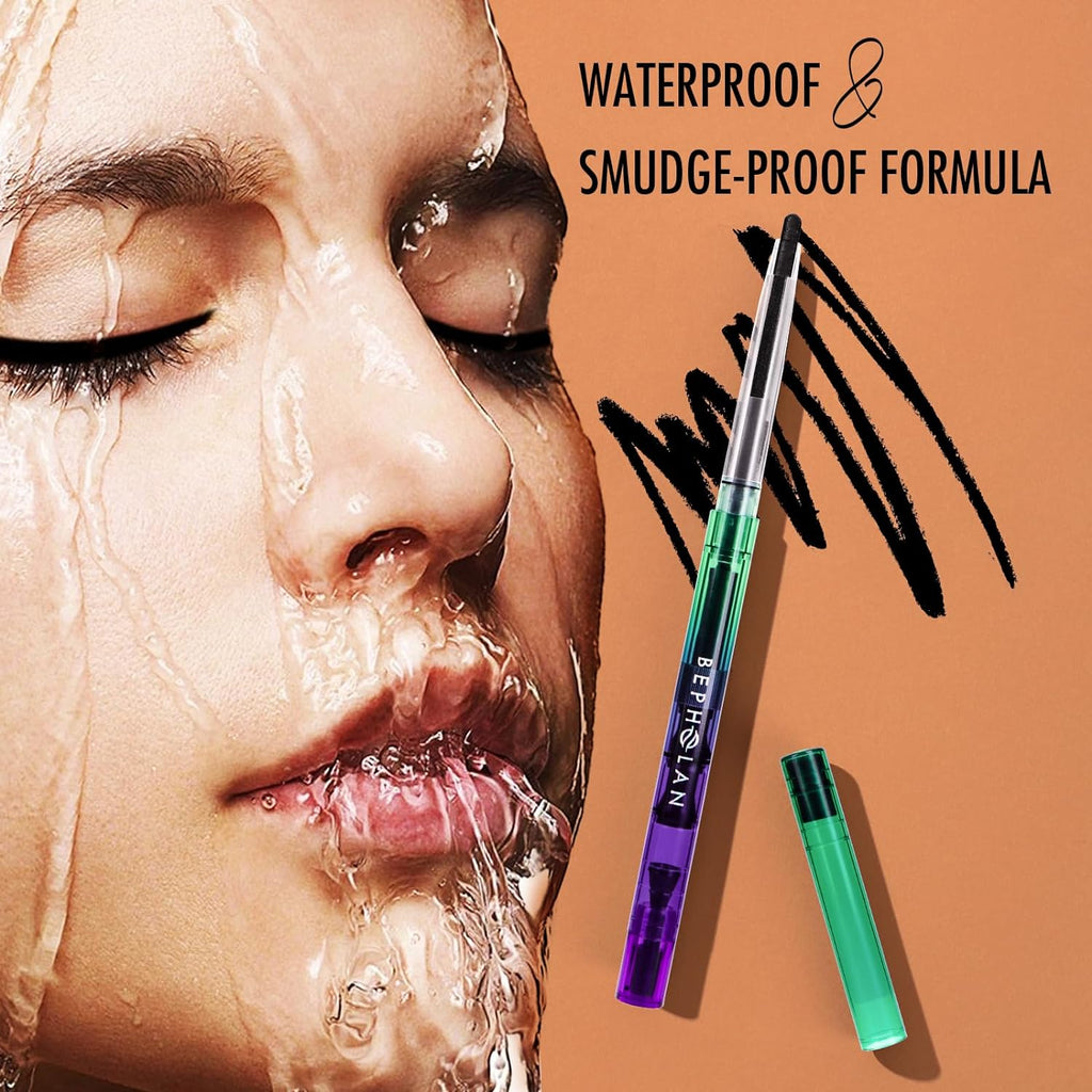 BEPHOLAN Black Gel Eyeliner Pencil Waterproof Long-Lasting Matte Liner