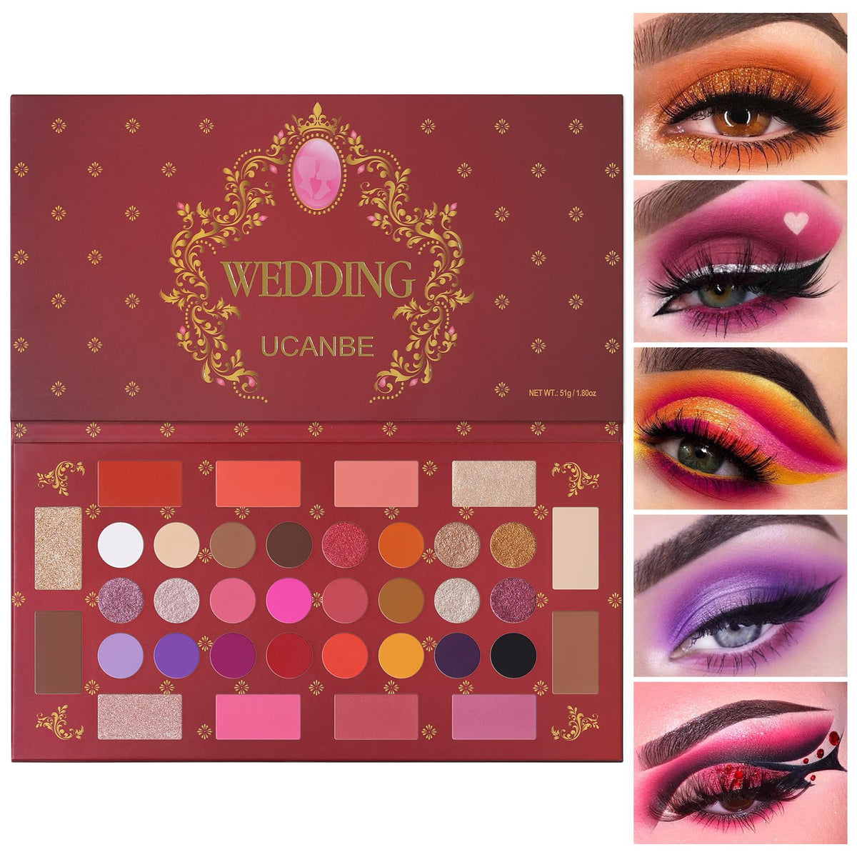UCANBE Spotlight Eyeshadow Palette Professional 40 Color Eye Shadow Matte Shimmer Makeup Pallet Highly Pigmented Colorful Powder Long Lasting Waterproof Eye Shadow