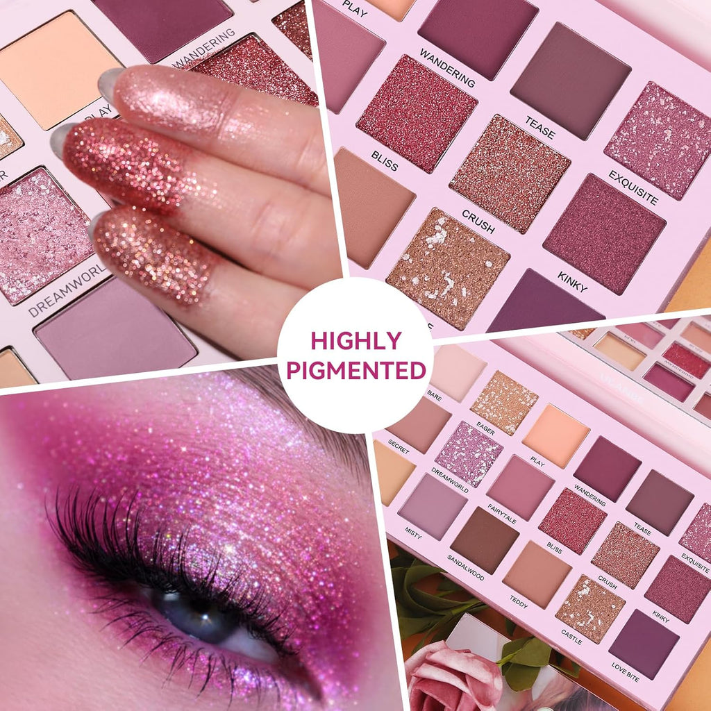 UCANBE Professional 18 Colors Aromas Nude Eyeshadow Palette Long Lasting Multi Reflective Shimmer Matte Glitter Pressed Pearls Eye Shadow Makeup Pallet Kit