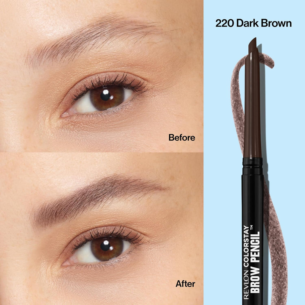 Revlon ColorStay Brow Pencil, 220 Dark Brown, 0.021 oz