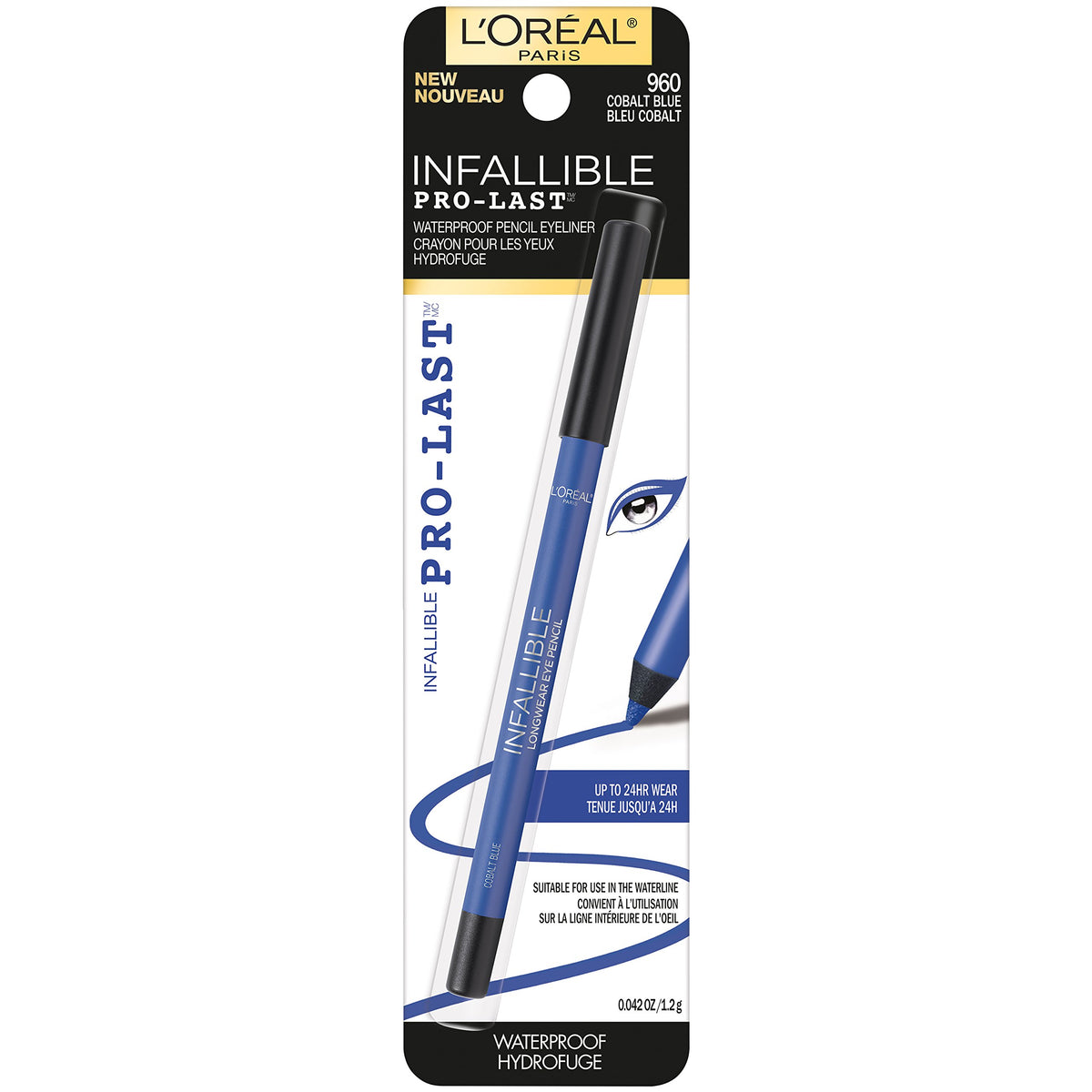 L'Oreal Paris Makeup Infallible Pro-Last Pencil Eyeliner, Waterproof and Smudge-Resistant, Glides on Easily to Create any Look, Bronze, 0.042 oz.