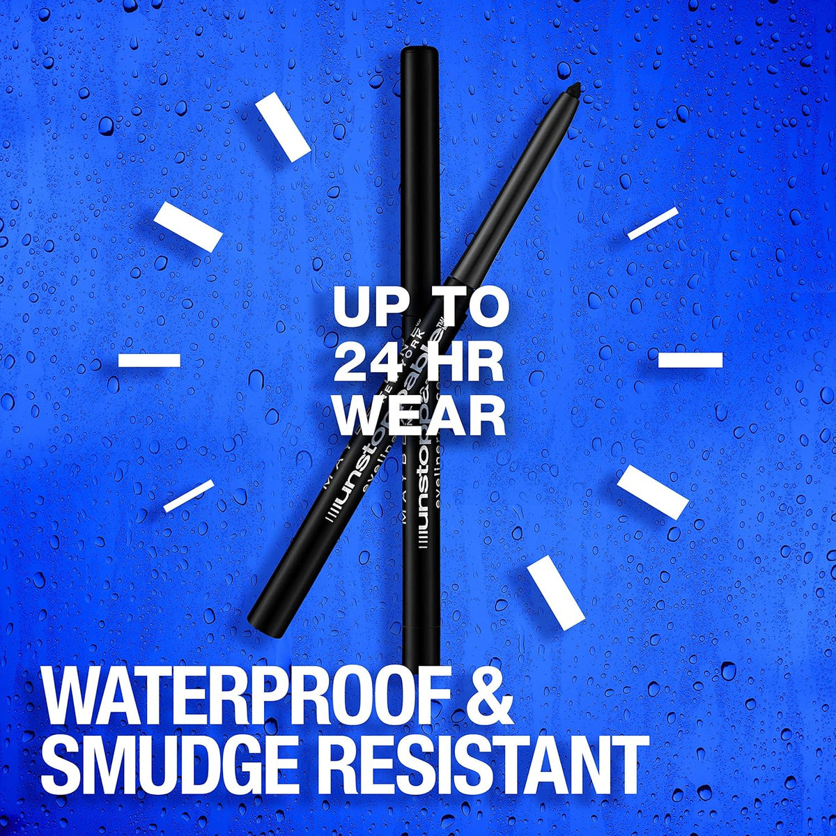 Maybelline Unstoppable Waterproof Mechanical Grey Eyeliner Pencil, Easy to Apply, Smooth Glide, Up to 24 Hour Wear, Pewter